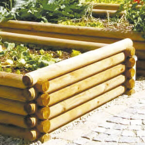 madera para construcción de jardinera bancal